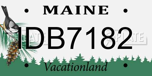 IDB7182 Maine License Plate