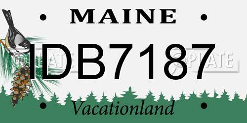 IDB7187 Maine License Plate