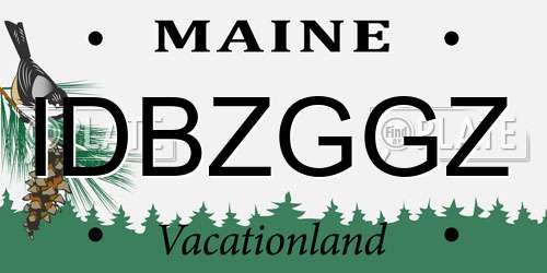 IDBZGGZ Maine License Plate