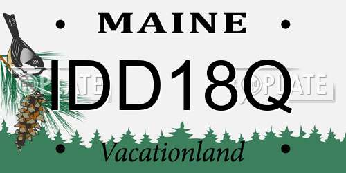 IDD18Q Maine License Plate