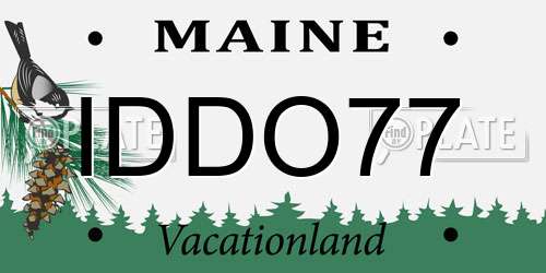 IDDO77 Maine License Plate