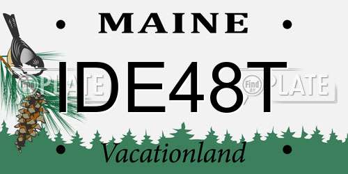 IDE48T Maine License Plate