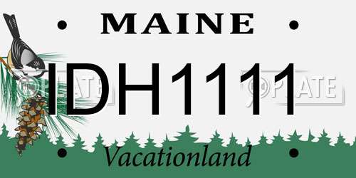 IDH1111 Maine License Plate