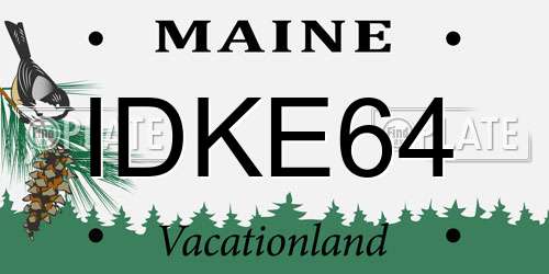 IDKE64 Maine License Plate