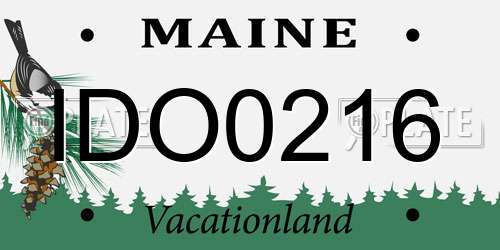 IDO0216 Maine License Plate
