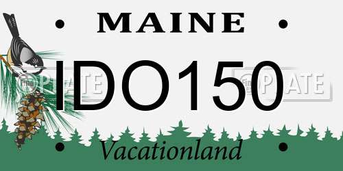 IDO150 Maine License Plate
