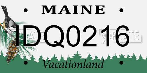 IDQ0216 Maine License Plate