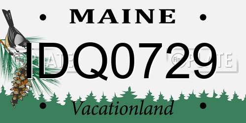 IDQ0729 Maine License Plate