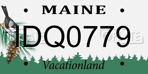 IDQ0779 Maine License Plate