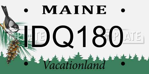 IDQ180 Maine License Plate