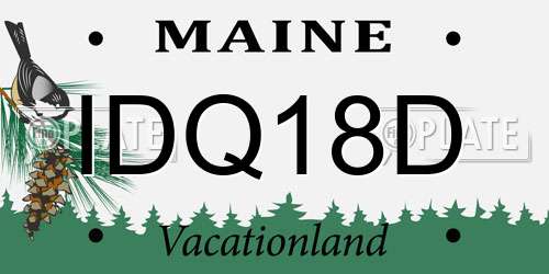 IDQ18D Maine License Plate
