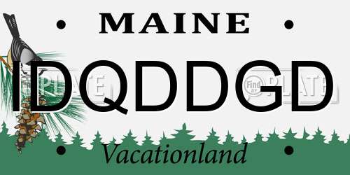 IDQDDGD Maine License Plate