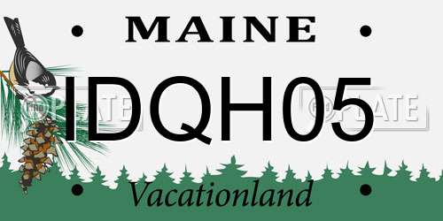 IDQH05 Maine License Plate