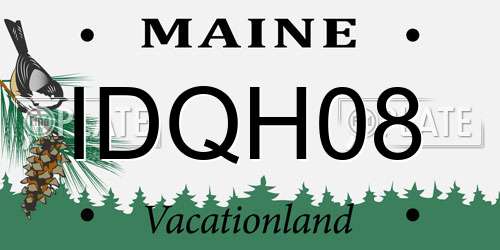 IDQH08 Maine License Plate