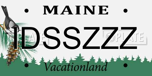 IDSSZZZ Maine License Plate