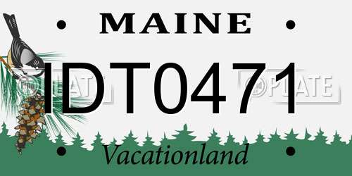 IDT0471 Maine License Plate