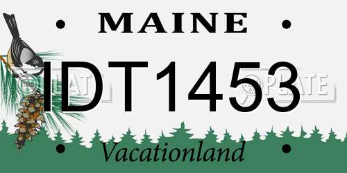 IDT1453 Maine License Plate