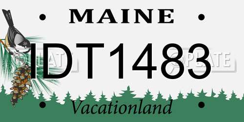 IDT1483 Maine License Plate
