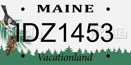 IDZ1453 Maine License Plate