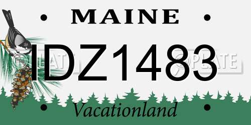 IDZ1483 Maine License Plate
