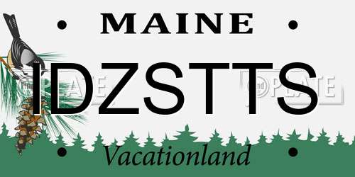 IDZSTTS Maine License Plate