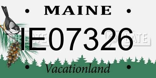 IE07326 Maine License Plate