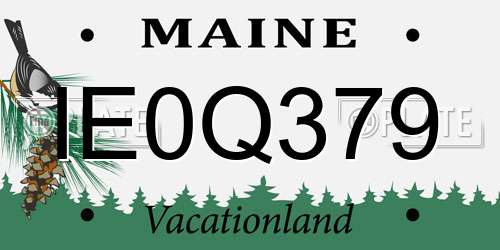 IE0Q379 Maine License Plate