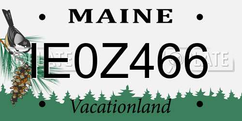 IE0Z466 Maine License Plate