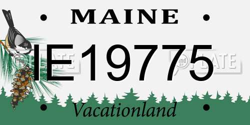 IE19775 Maine License Plate