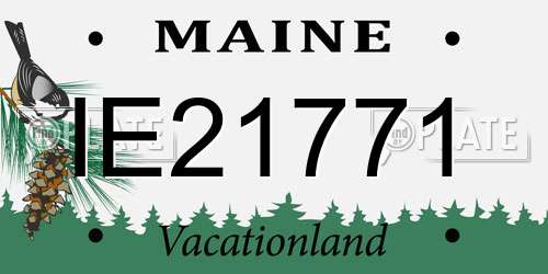 IE21771 Maine License Plate