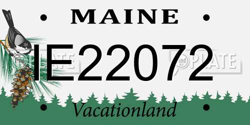 IE22072 Maine License Plate