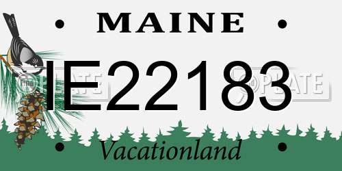 IE22183 Maine License Plate