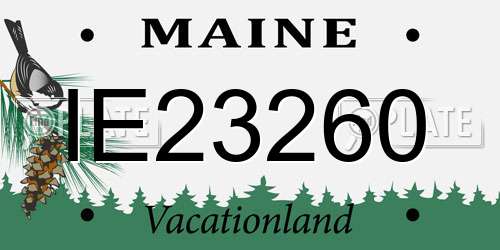 IE23260 Maine License Plate