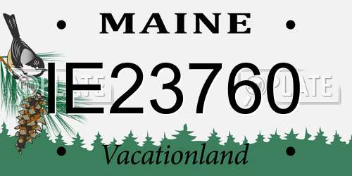 IE23760 Maine License Plate