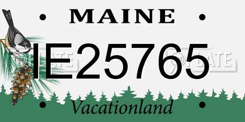 IE25765 Maine License Plate