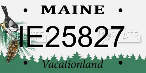 IE25827 Maine License Plate