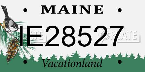 IE28527 Maine License Plate