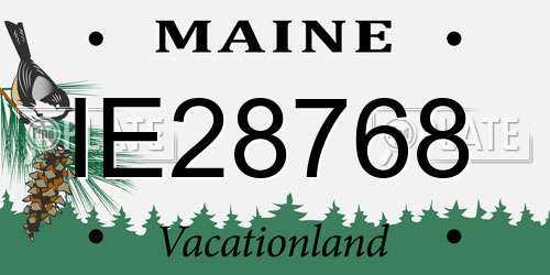 IE28768 Maine License Plate
