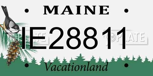 IE28811 Maine License Plate