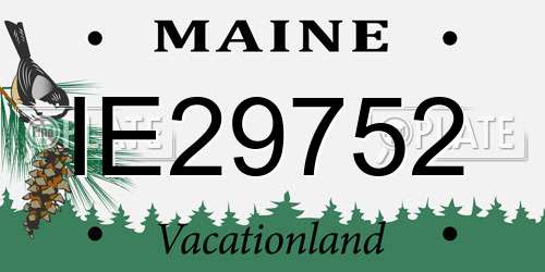 IE29752 Maine License Plate