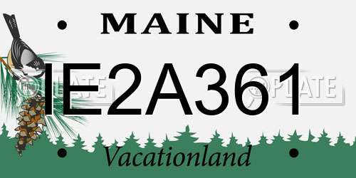 IE2A361 Maine License Plate