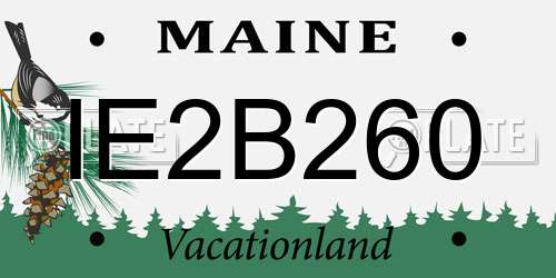 IE2B260 Maine License Plate