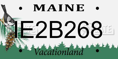 IE2B268 Maine License Plate