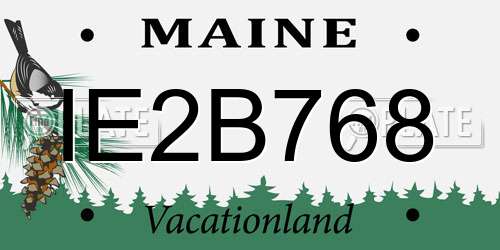 IE2B768 Maine License Plate