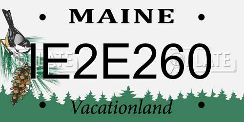 IE2E260 Maine License Plate