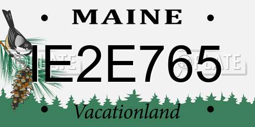 IE2E765 Maine License Plate