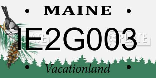 IE2G003 Maine License Plate