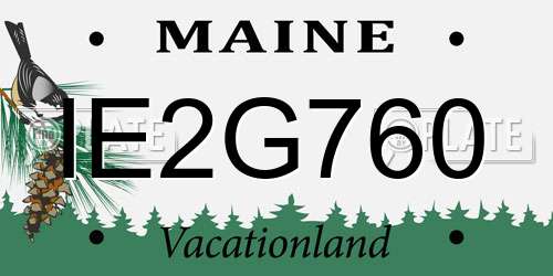 IE2G760 Maine License Plate