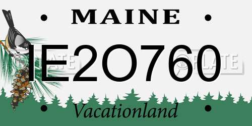 IE2O760 Maine License Plate