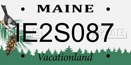 IE2S087 Maine License Plate